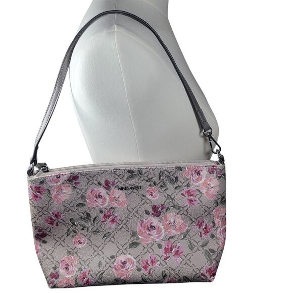 Nine West Handbags - Nine West Floral Roses Tan Feminine Cottagecore Fairycore Clutch Shoulder Bag